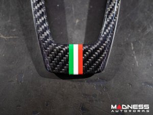 FIAT 500 Steering Wheel Trim - 3 piece kit - Carbon Fiber - Italian Racing Stripe